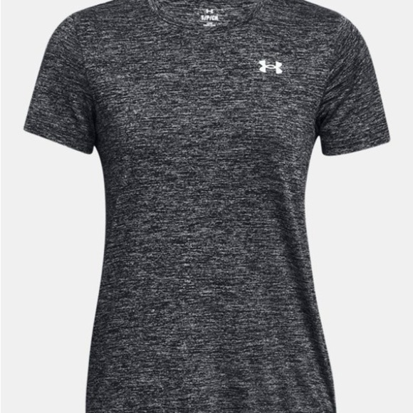 Under Armour Women's Tech Twist Black Grey Short Sleeve Shirt - Picture 1 of 10